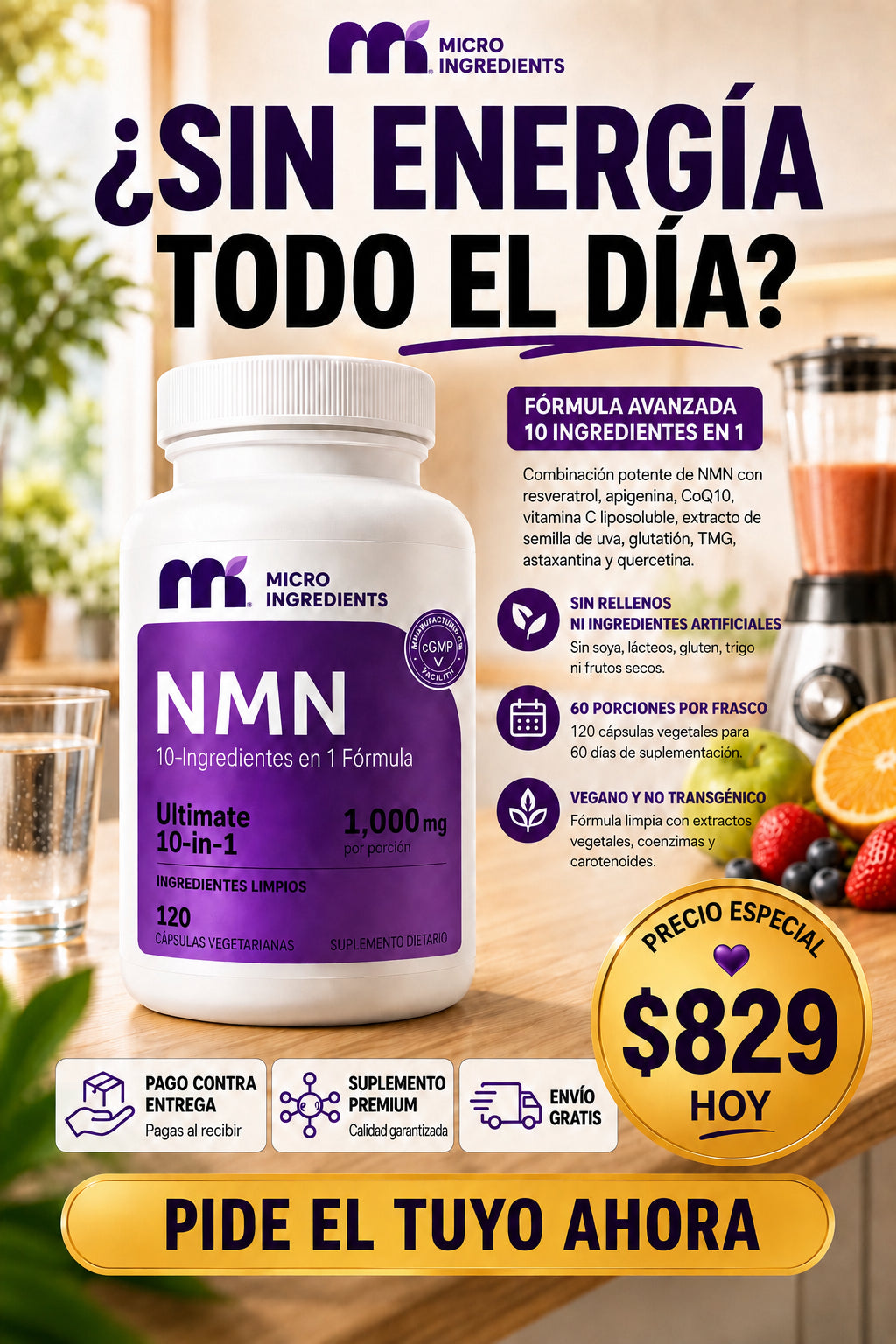 Suplemento NMN Complex Micro Ingredients